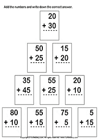 דפי עבודה בחשבון - חיבור - מעל 10 - דף מס. 11