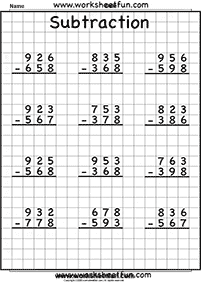 דפי עבודה בחשבון - חיסור - מעל 10 - דף מס. 31