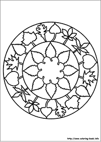 דפי צביעה מנדלות - צומח - 4