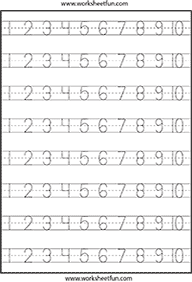 דפי עבודה מספרים - מספרים עד 10 - דף מס. 7