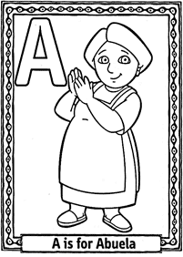 דפי צביעה דורה - אותיות ה abc - האות A