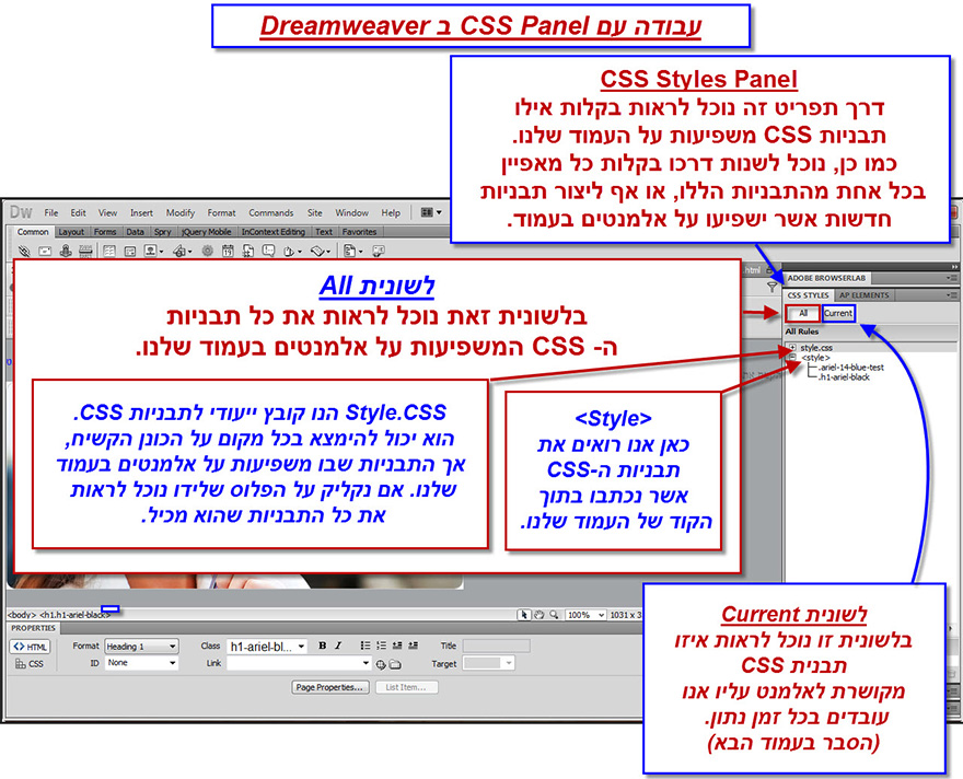 מדריך CSS היכרות בעזרת Dreamweaver 1