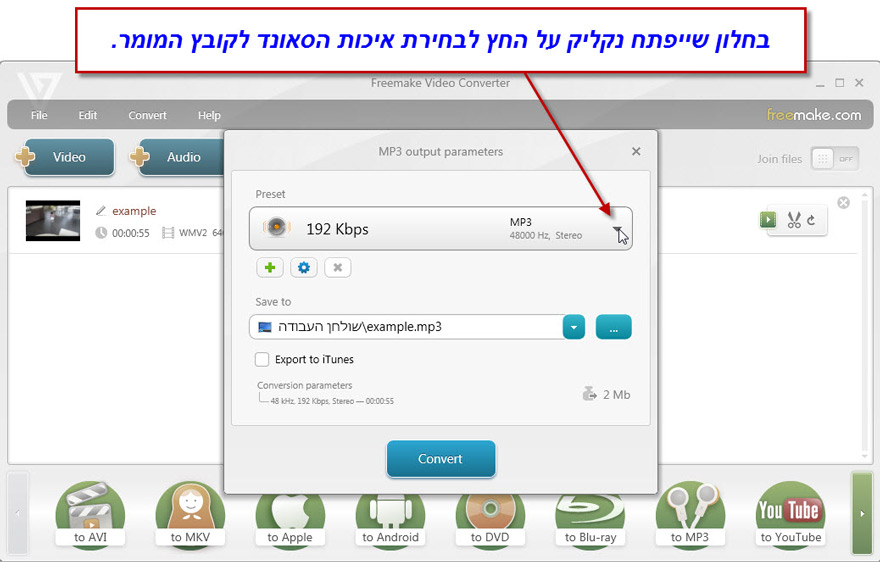 מדריך המרת וידאו ל mp3 עם Freemake Video Converter - 4