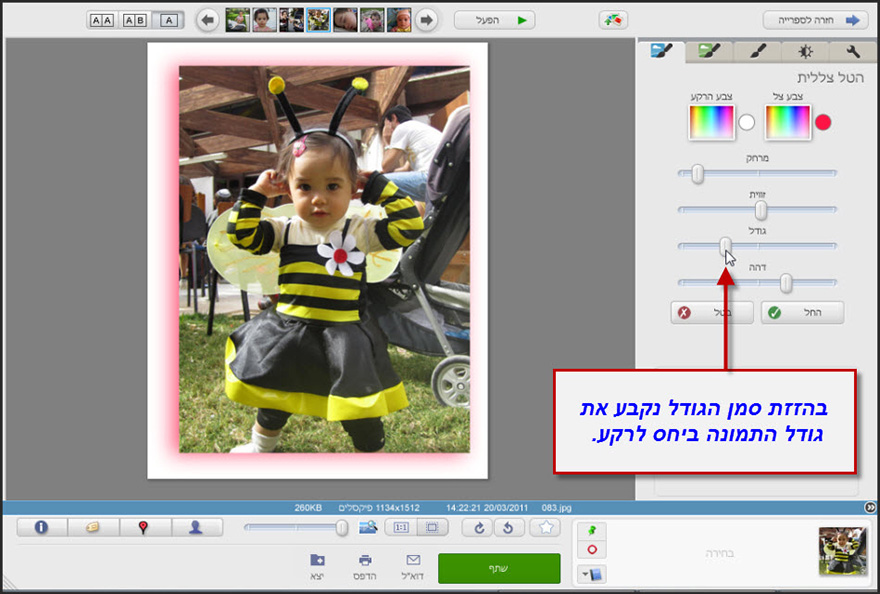אפקט מסגרת עם צללית Picasa Photo Editor 5