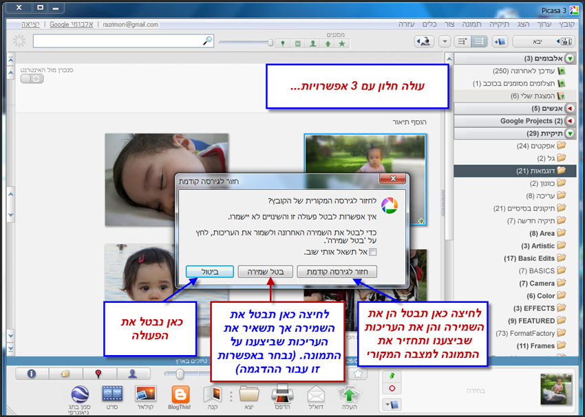 שמירת תמונה לאחר עריכתה ב Picasa 9