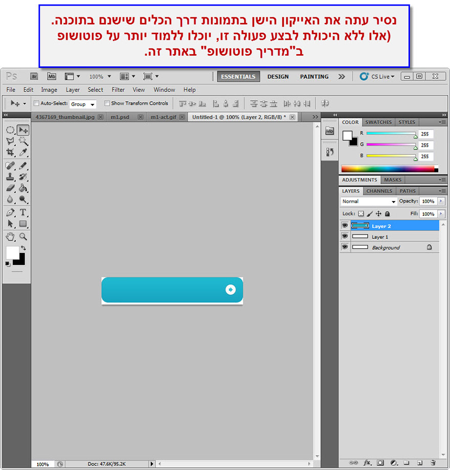 המדריך המקיף לבניית אתר - איך לשנות Rollover Button באתר - 17