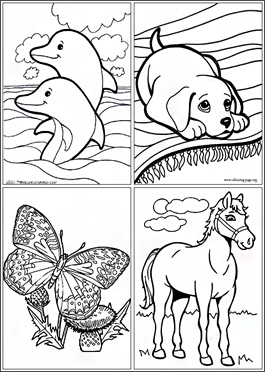 דפי צביעה - חיות