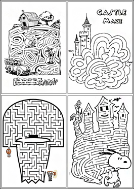 דפי עבודה - מבוכים מורכבים