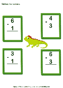 דפי עבודה בחשבון - חיסור - עד 10 - דף מס. 54