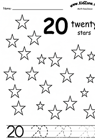 ספירה וכתיבת מספרים - דפי עבודה בחשבון - דף מס. 120