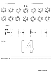 דפי עבודה מספרים - מספרים מעל 10 - דף מס. 4