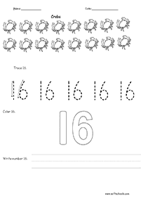 דפי עבודה מספרים - מספרים מעל 10 - דף מס. 6
