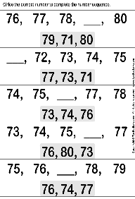 השלמת מספרים חסרים - דפי עבודה בחשבון - דף מס. 22