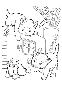 דפי צביעה של חתולים להדפסה  - דף מספר 35