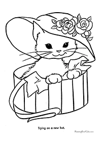 דפי צביעה של חתולים להדפסה - דף מספר 7