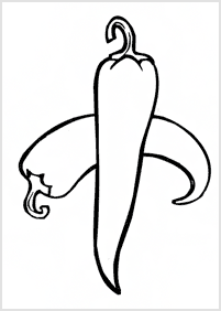 דפי צביעה ירקות פלפל חריף - 1