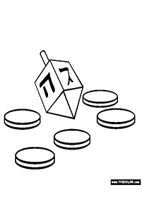 דפי צביעה לחנוכה להדפסה - עמוד 5