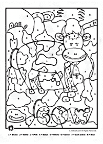 צביעה לפי מספרים - דפי עבודה להדפסה - דף מס. 3