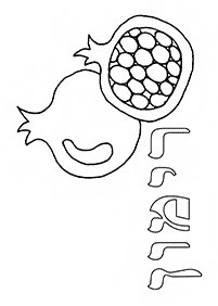 דפי צביעה לראש השנה - רימון - דף מס' 15