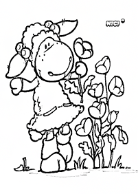 דפי צביעה של ניקי הכבשה - דף מס. 5