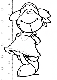 דפי צביעה של ניקי הכבשה - דף מס. 8