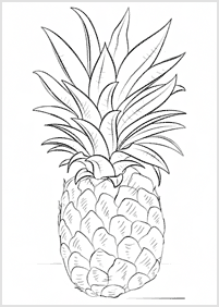 דפי צביעה פירות אננס - 2