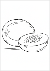 דפי צביעה פירות מלון - 2