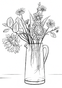דפי צביעה פרחים (להדפסה) - דף מס. 1