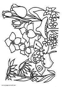 דפי צביעה פרחים (להדפסה) - דף מס. 111