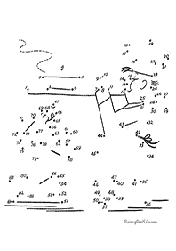 חיבור קו נקודה - דפי עבודה לילדים - דף מס. 107
