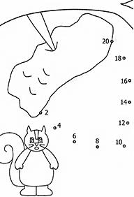 חיבור קו נקודה עד 10 (קל) - דפי עבודה לילדים - דף מס. 21