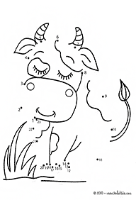 חיבור קו נקודה עד 10 (קל) - דפי עבודה לילדים - דף מס. 35