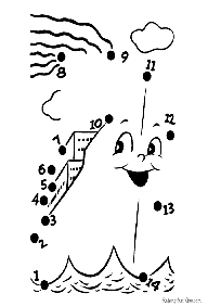 חיבור קו נקודה עד 10 (קל) - דפי עבודה לילדים - דף מס. 69